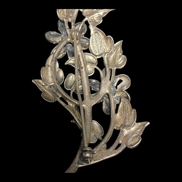 Danecraft Sterling Silver Floral Brooch Pin - Picture 14 of 15